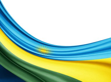 Ruanda bayrağı ile kopya alanı metin - 3d çizim için    