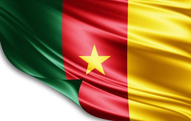 Kamerun bayrağı ile kopya alanı metin - 3d çizim için    