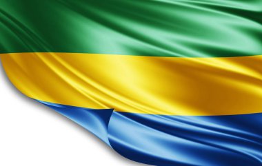 Gabon bayrağı ile kopya alanı metin - 3d çizim için    