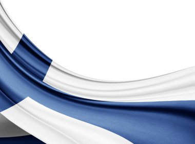 Finlandiya bayrağı ile kopya alanı metin - 3d çizim için    