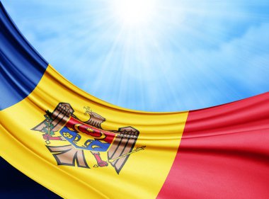 Moldova bayrağı ile kopya alanı metin - 3d çizim için    