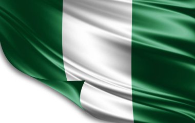 Nijerya bayrakla kopya alanı metin - 3d çizim için    