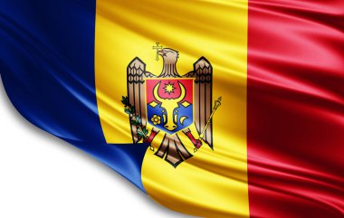 Moldova bayrağı ile kopya alanı metin - 3d çizim için    