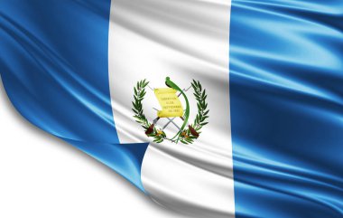 İpek kopya alanı için metin veya resim, beyaz arka plan ile Guatemala bayrağı 