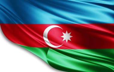 Azerbaycan bayrağı ile kopya alanı metin - 3d çizim için    