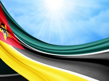 Mozambik bayrağı ile kopya alanı metin - 3d çizim için    