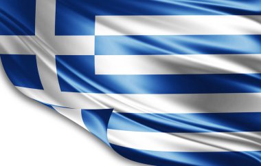 Yunanistan bayrağı ile kopya alanı metin - 3d çizim için    