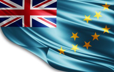 Tuvalu bayrağı ile kopya alanı metin - 3d çizim için    