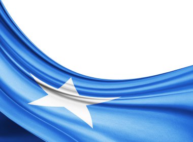  Metin veya resim, beyaz arka plan kopya alanı olan ipek Somali bayrağı 