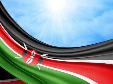Metin - 3d illüstrasyon kopya alanı olan Kenya'nın bayrağı    