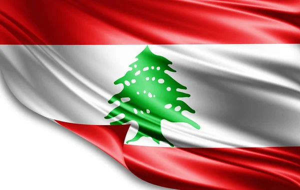 Bandera Líbano Con Espacio Copia Para Texto Ilustración —  Fotos de Stock