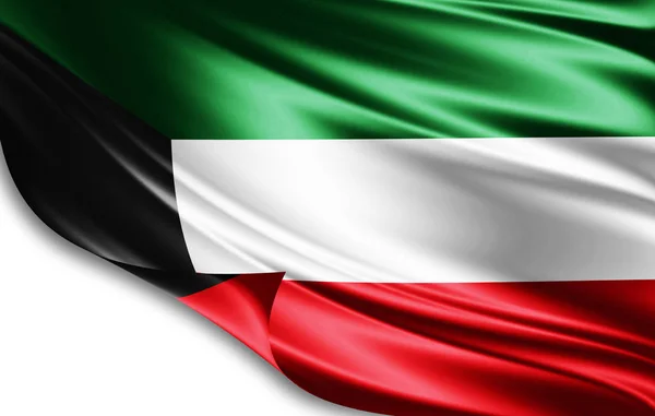 Másol Szöveg Illusztráció Helyet Kuvait Zászlaja — Stock Fotó