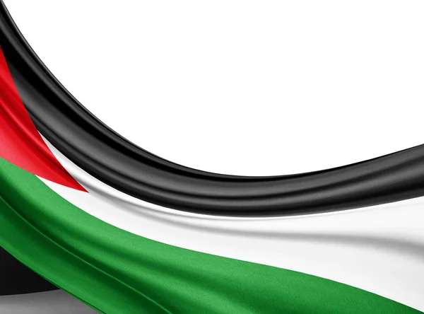 Palestina Flagga Siden Med Kopia Utrymme För Din Text Eller — Stockfoto