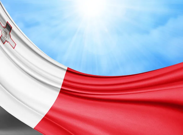 Flagge Von Malta Mit Kopierplatz Für Ihren Text Illustration — Stockfoto