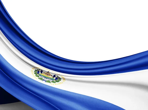 Σημαία Του Σαλβαδόρ Από Μετάξι Αντίγραφο Χώρο Για Κείμενο Εικόνες — Φωτογραφία Αρχείου