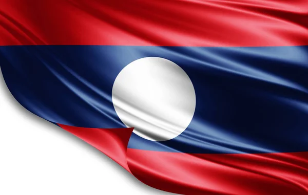 Flagge Von Laos Mit Kopierplatz Für Ihren Text Illustration — Stockfoto