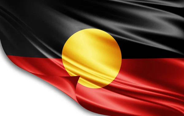 Bandera Australia Aborigen Con Espacio Copia Para Texto Ilustración — Foto de Stock