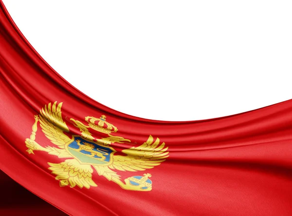 Bandera Montenegro Seda Con Espacio Copia Para Texto Imágenes Fondo — Foto de Stock