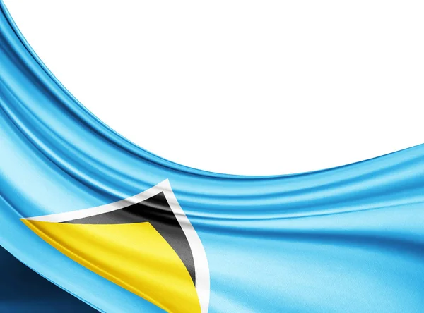 Flaggan Saint Lucia Med Kopia Utrymme För Din Text Illustration — Stockfoto