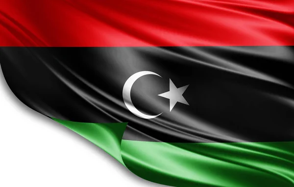 Flaga Libii Kopia Miejsce Twój Tekst Ilustracje — Zdjęcie stockowe