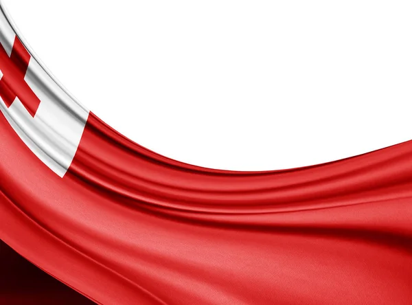 Flaga Tonga Jedwabiu Kopia Miejsce Twój Tekst Lub Obrazy Ilustracja — Zdjęcie stockowe