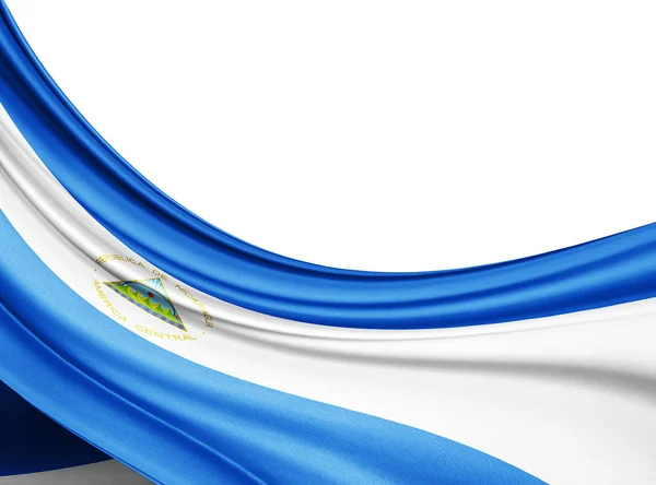 Bandera Nicaragua Con Espacio Para Copiar Texto Ilustración — Foto de Stock