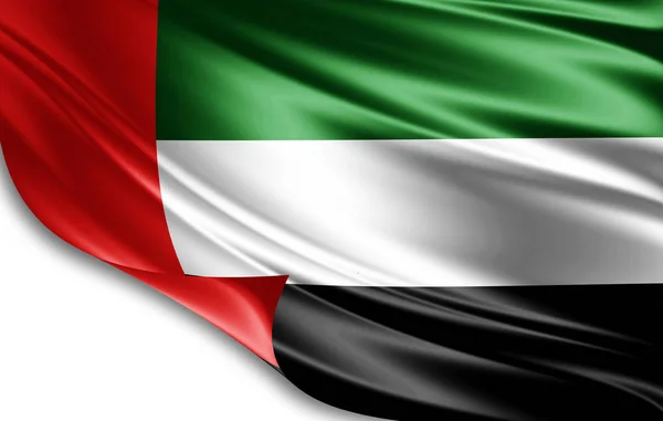 Vereinigte Arabische Emirate Fahne Aus Seide Mit Kopierraum Für Ihren — Stockfoto