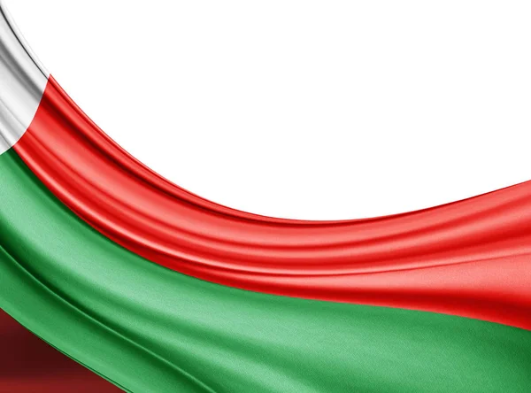Bandeira Seda Madagascar Com Espaço Cópia Para Seu Texto Imagens — Fotografia de Stock