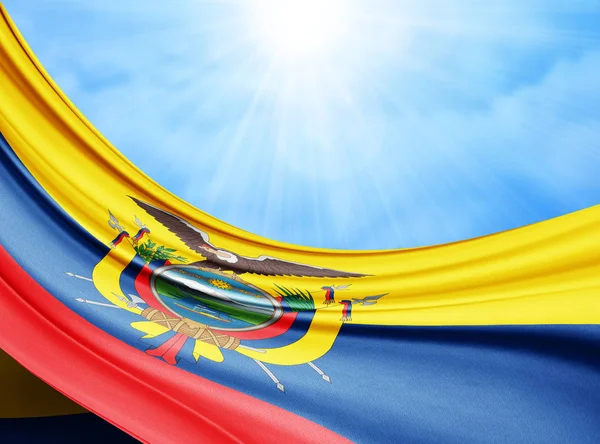 Ecuador Bandiera Seta Con Spazio Copia Del Testo Immagini Sfondo — Foto Stock