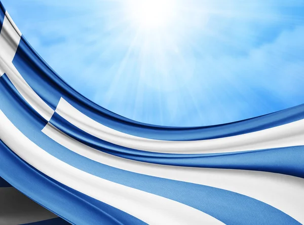 Bandera Grecia Con Espacio Copia Para Texto Ilustración —  Fotos de Stock