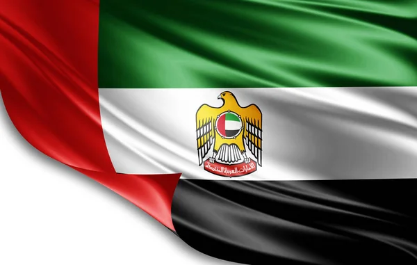 United Arab Emirata Bandera Seda Con Espacio Copia Para Texto —  Fotos de Stock