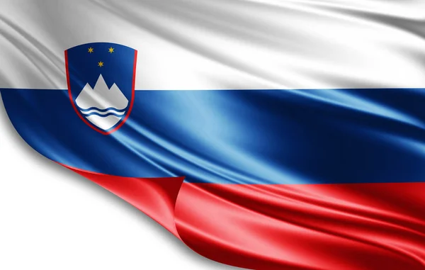 Bandiera Della Slovenia Con Spazio Copia Del Testo Illustrazione — Foto Stock