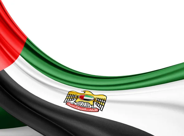 Vereinigte Arabische Emirate Fahne Aus Seide Mit Kopierraum Für Ihren — Stockfoto