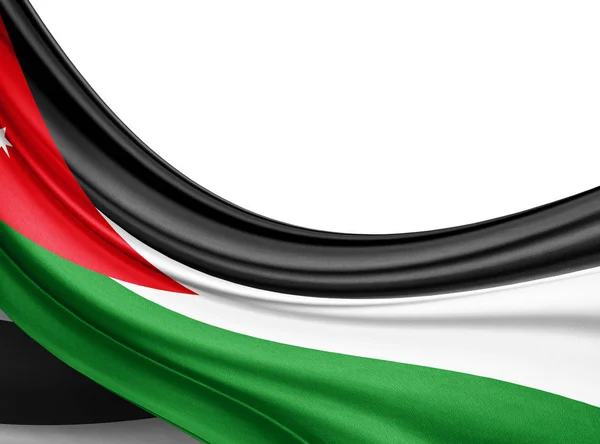 Jordanische Fahne Aus Seide Mit Kopierraum Für Text Oder Bilder — Stockfoto