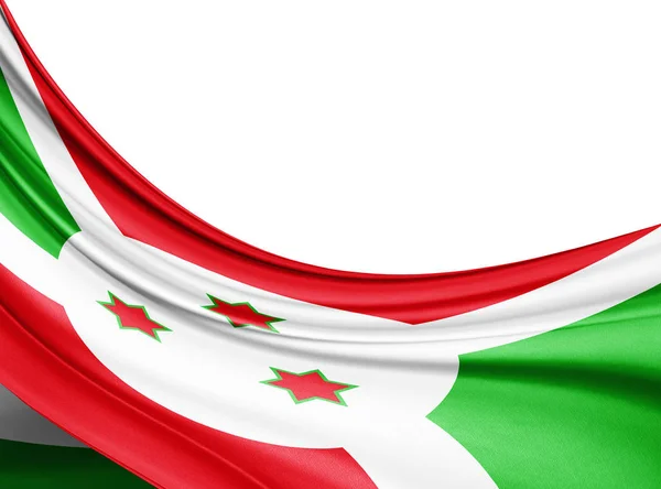 Burundi Vlag Van Zijde Met Kopie Ruimte Voor Tekst Afbeeldingen — Stockfoto