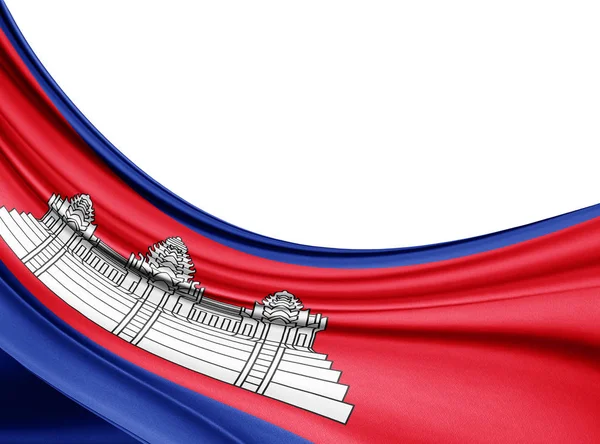 Flagge Kambodschas Mit Kopierplatz Für Ihren Text Illustration — Stockfoto