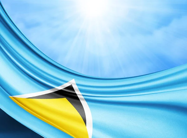 Vlag Van Saint Lucia Met Kopie Ruimte Voor Tekst Illustratie — Stockfoto