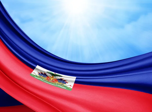 Bandeira Haiti Com Espaço Cópia Para Seu Texto Ilustração — Fotografia de Stock