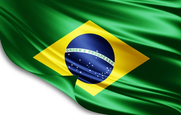 Bandiera Del Brasile Con Spazio Copia Del Testo Illustrazione — Foto Stock
