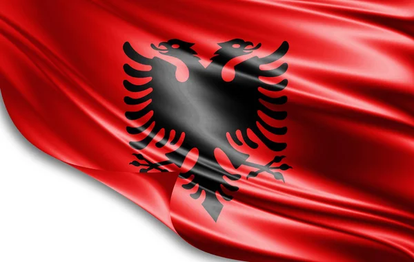 Bandera Albania Con Espacio Copia Para Texto Ilustración — Foto de Stock