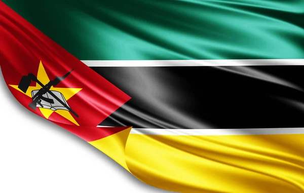 Vlajka Mosambiku Kopie Prostor Pro Ilustraci Textu — Stock fotografie