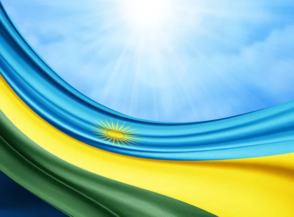 Flag of Rwanda with copy space for your text  - 3D illustration