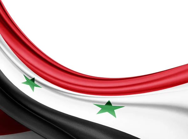Прапор Сирії Шовку Копію Простору Вашого Тексту Або Зображення Ілюстрація — стокове фото