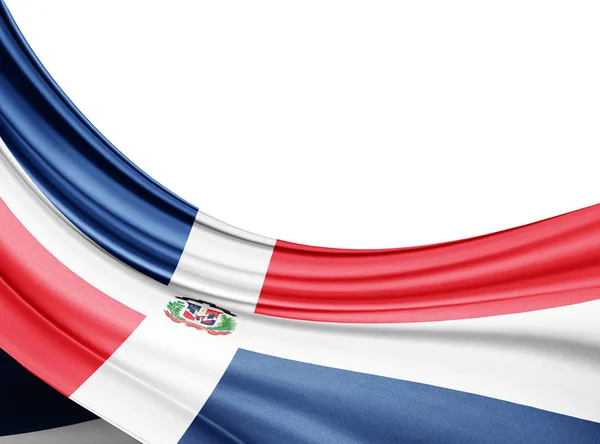 多米尼加共和国的国旗与复制空间为您的文本 — 图库照片