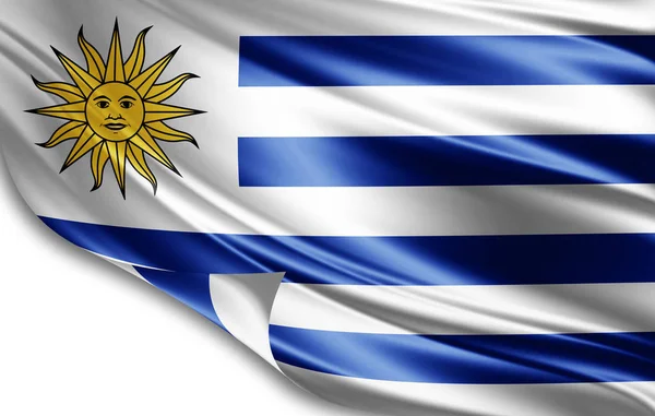 Bandiera Dell Uruguay Con Spazio Copia Del Testo Illustrazione — Foto Stock