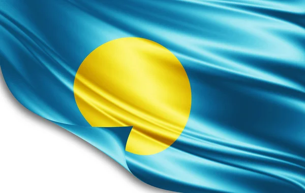 Vlag Van Palau Met Kopie Ruimte Voor Tekst Illustratie — Stockfoto