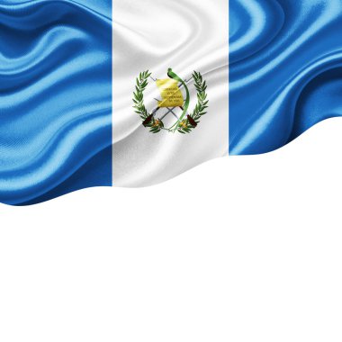 Metnin ya da resimlerin için telif alanına sahip Guatemala bayrağı ve beyaz arkaplan 3D illüstrasyon