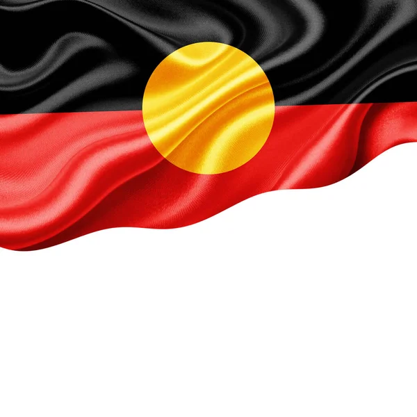 Bandera Seda Aborigen Australia Con Copyspace Para Texto Imágenes Fondo — Foto de Stock