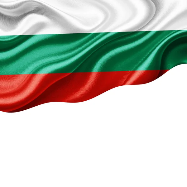 Bulgaria Flag Silk Copyspace Your Text Images White Background Illustration — Stok Foto