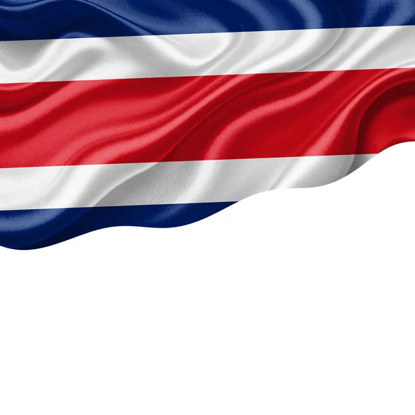 Costa Rica Flagge Aus Seide Mit Copyspace Für Ihren Text — Stockfoto